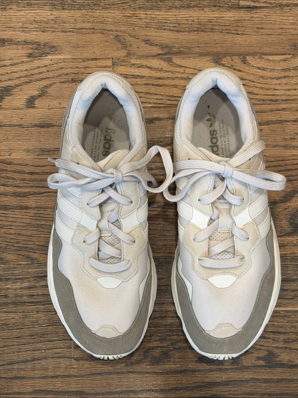 adidas Men’s White and Light Gray Runner Sneakers